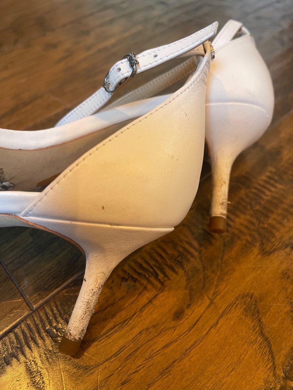 Sam Edelman Peonie Kitten Heel Sandal White Leather - Picture 9 of 9